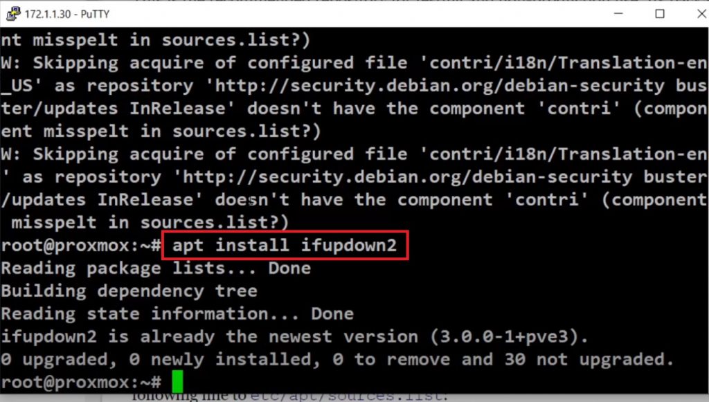 You need ifupdown2 to reload network configuration (500)