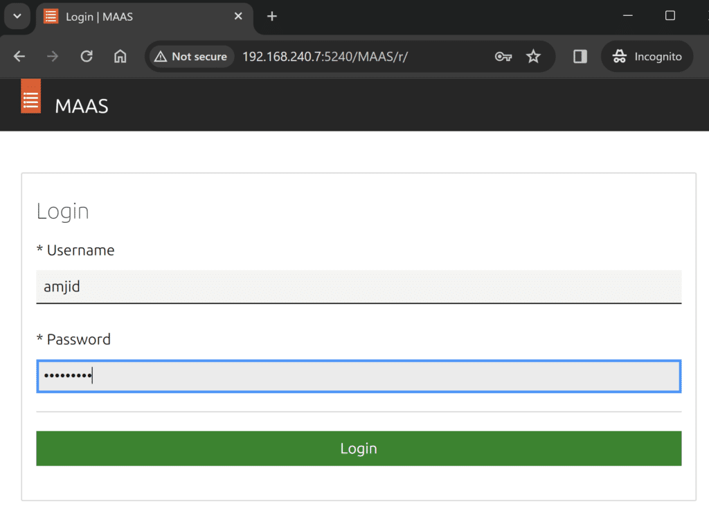 maas web user interface