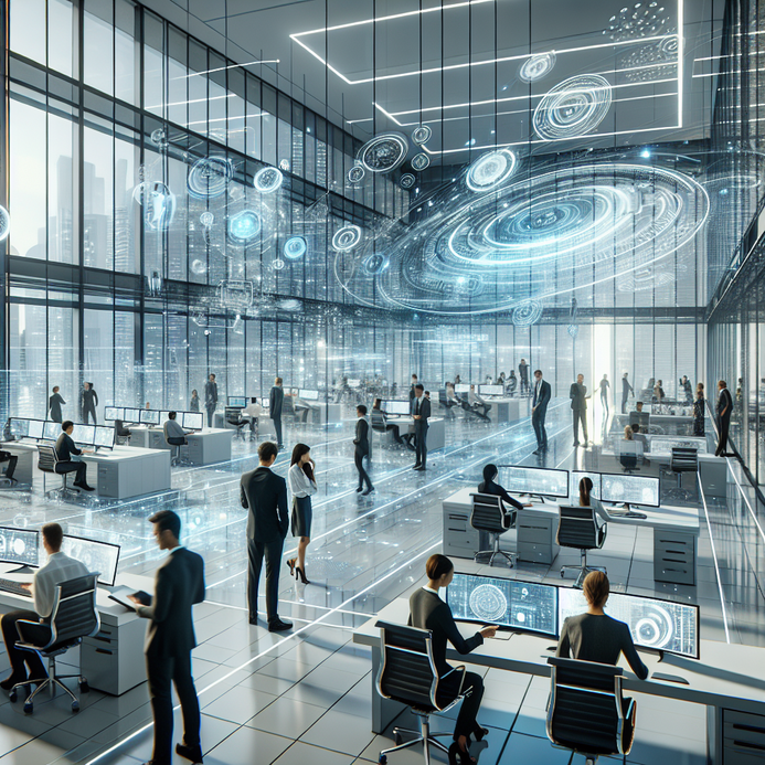 NexGen Technologies office showcasing innovation and teamwork.
